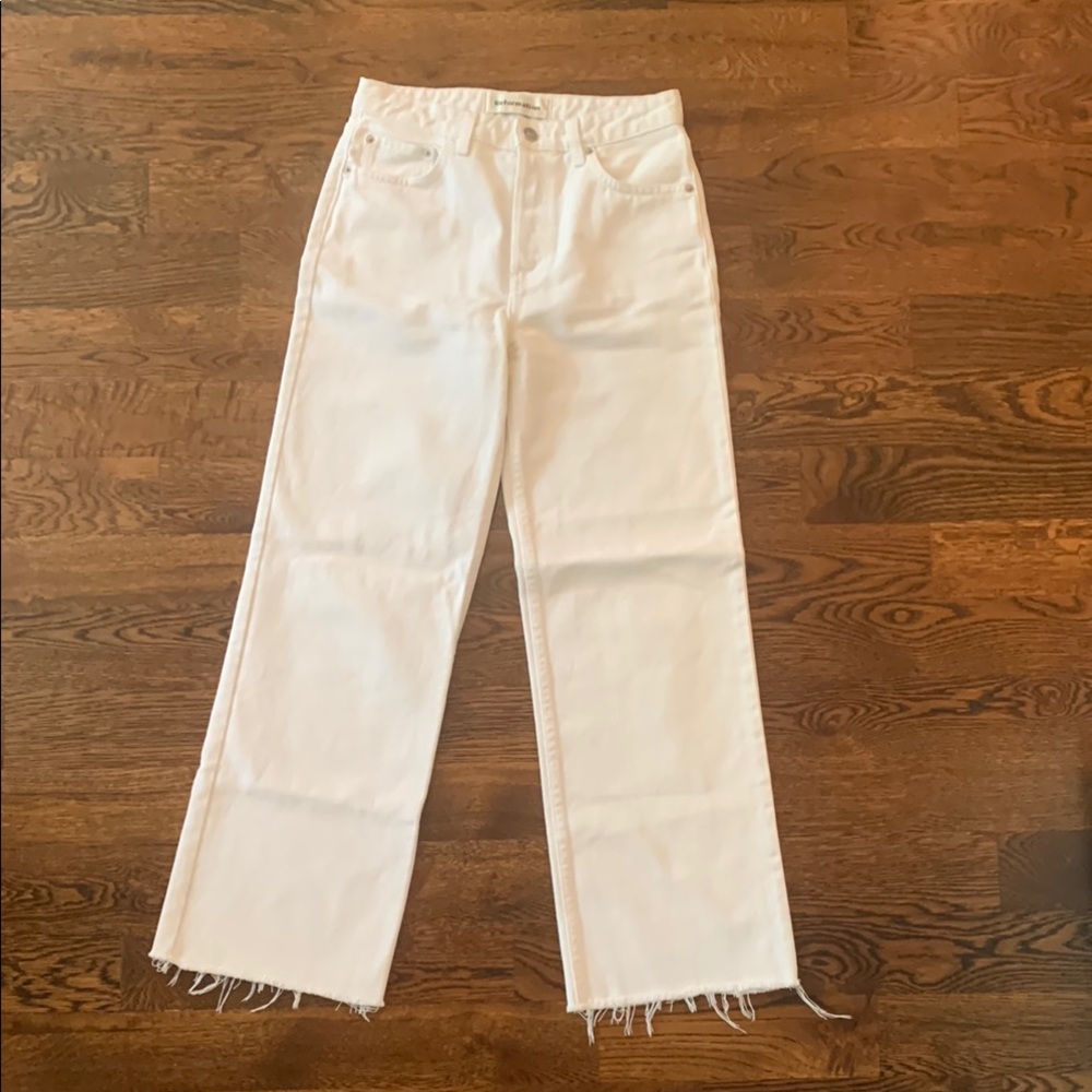Reformation White Straight Leg Jeans